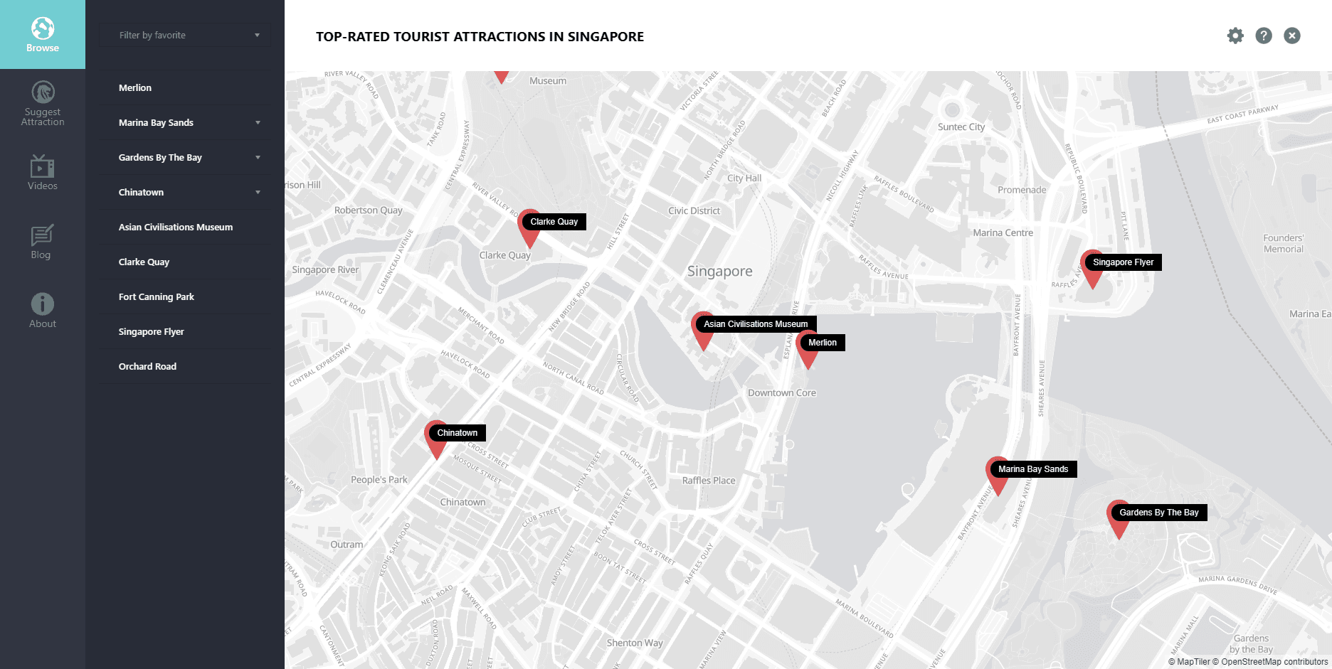 Tourist Attractions In Singapore Map